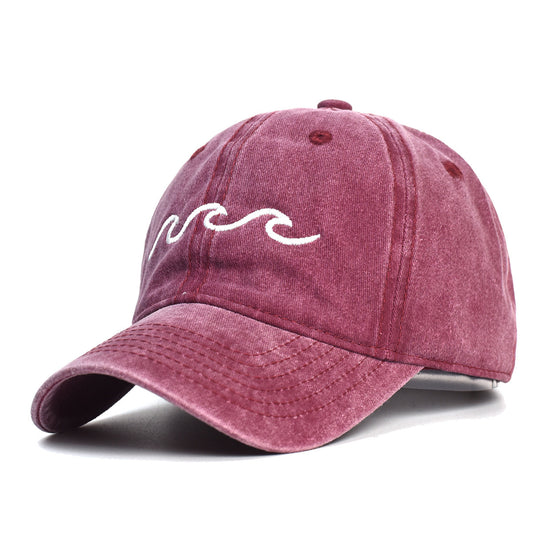 Unisex Minimalist Wave Embroidered Vintage Cap