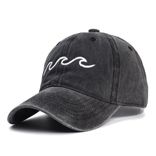 Unisex Minimalist Wave Embroidered Vintage Cap