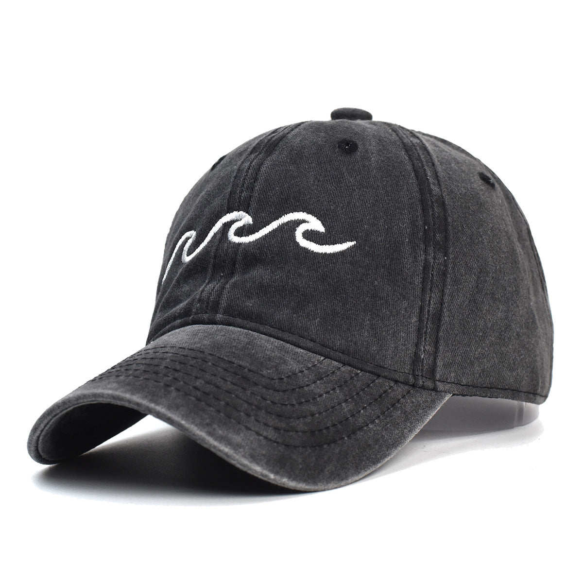 Unisex Minimalist Wave Embroidered Vintage Cap